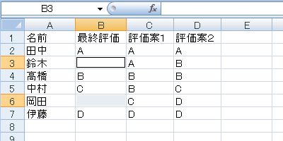 エクセル 2007 ジャンプで選択:空白セル