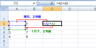 エクセル 2007 セル参照−相対参照とコピー