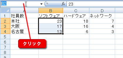 エクセル 2007 セル範囲に名前を付ける−名前ボックス