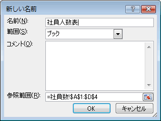 エクセル 2007 セル範囲に名前を付ける−名前の定義