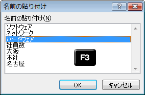 エクセル 2007 名前を数式に利用する