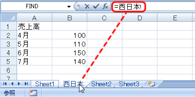 エクセル 2007 他のワークシートを参照する